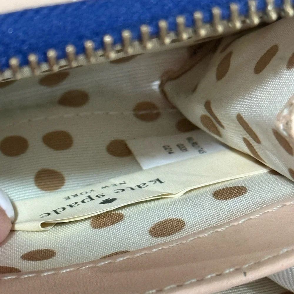 Kate Spade Blue and Beige Polka Dot Interior Bag